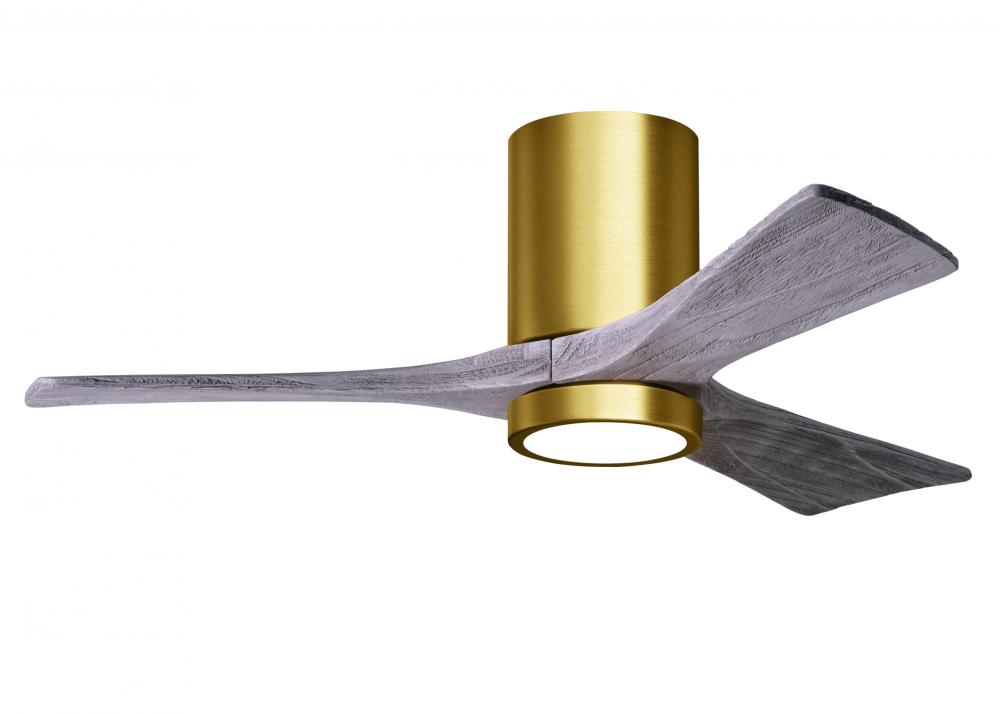 Irene-3HLK - 42&#34; Three Blade Flush Mount Paddle Fan - 5CCT Integrated LED - Brushed Brass Finish