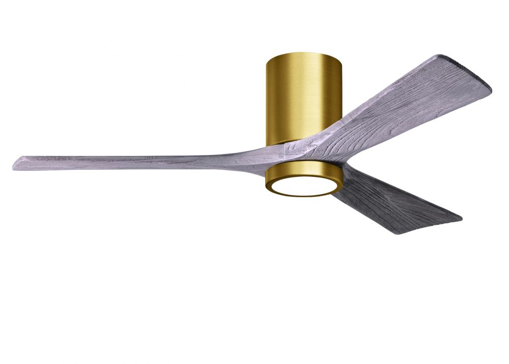 Irene-3HLK - 52&#34; Three Blade Flush Mount Paddle Fan - 5CCT Integrated LED - Brushed Brass Finish
