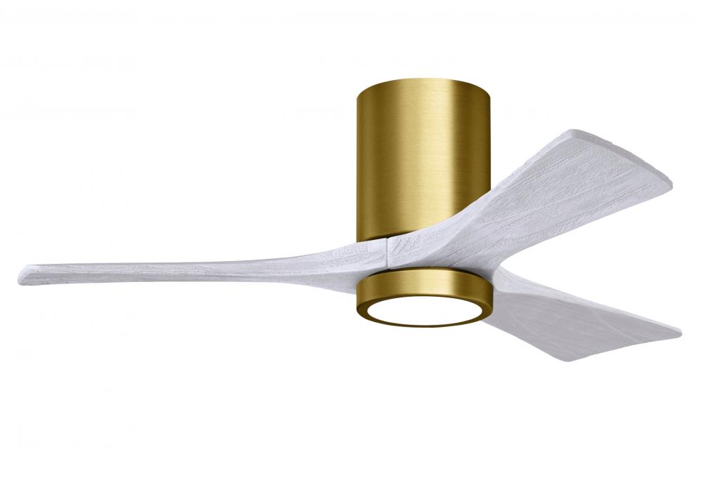 Irene-3HLK - 42&#34; Three Blade Flush Mount Paddle Fan - 5CCT Integrated LED - Brushed Brass Finish