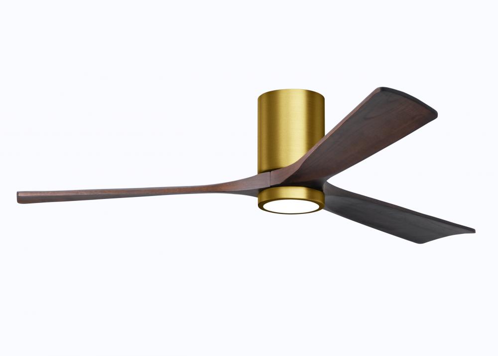 Irene-3HLK - 60&#34; Three Blade Flush Mount Paddle Fan - 5CCT Integrated LED - Brushed Brass Finish