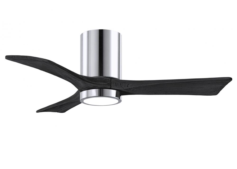 Irene-3HLK-42&#34; Three Blade Flush Mount Paddle Fan-5CCT Integrated LED -Polished Chrome Finish