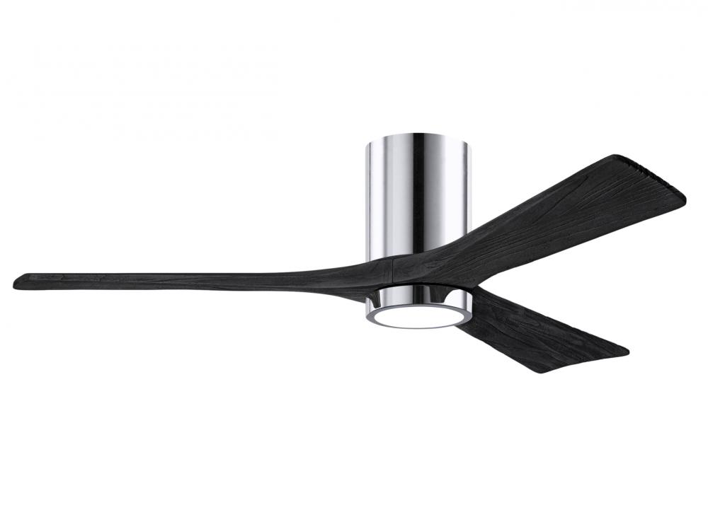 Irene-3HLK-52&#34; Three Blade Flush Mount Paddle Fan-5CCT Integrated LED -Polished Chrome Finish