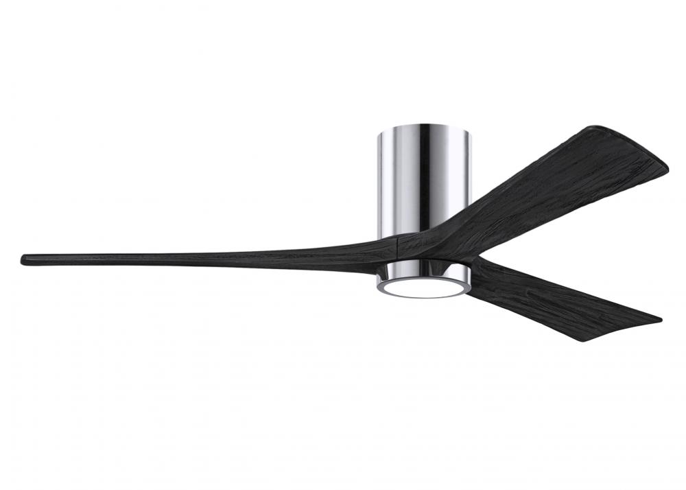 Irene-3HLK-60&#34; Three Blade Flush Mount Paddle Fan-5CCT Integrated LED -Polished Chrome Finish
