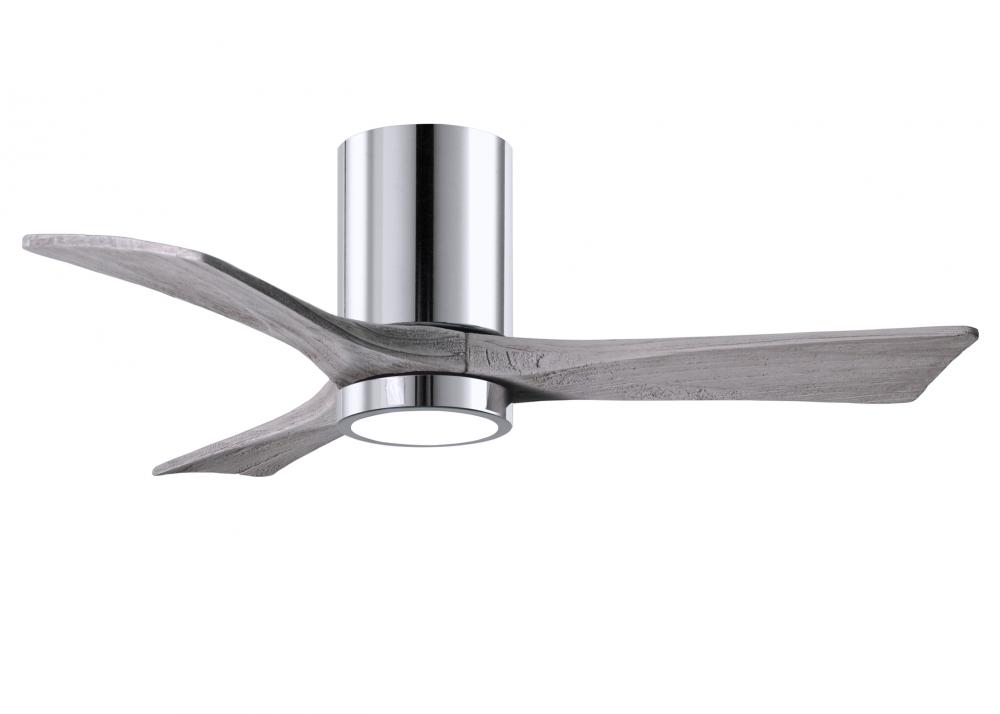 Irene-3HLK-42&#34; Three Blade Flush Mount Paddle Fan-5CCT Integrated LED -Polished Chrome Finish