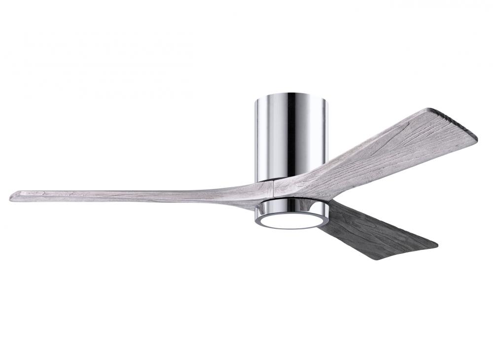 Irene-3HLK-52&#34; Three Blade Flush Mount Paddle Fan-5CCT Integrated LED -Polished Chrome Finish