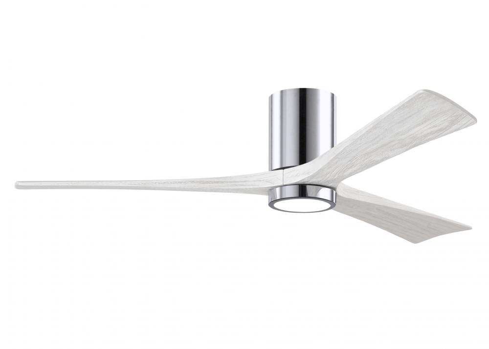 Irene-3HLK-60&#34; Three Blade Flush Mount Paddle Fan-5CCT Integrated LED -Polished Chrome Finish