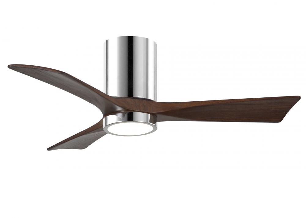 Irene-3HLK-42&#34; Three Blade Flush Mount Paddle Fan-5CCT Integrated LED -Polished Chrome Finish