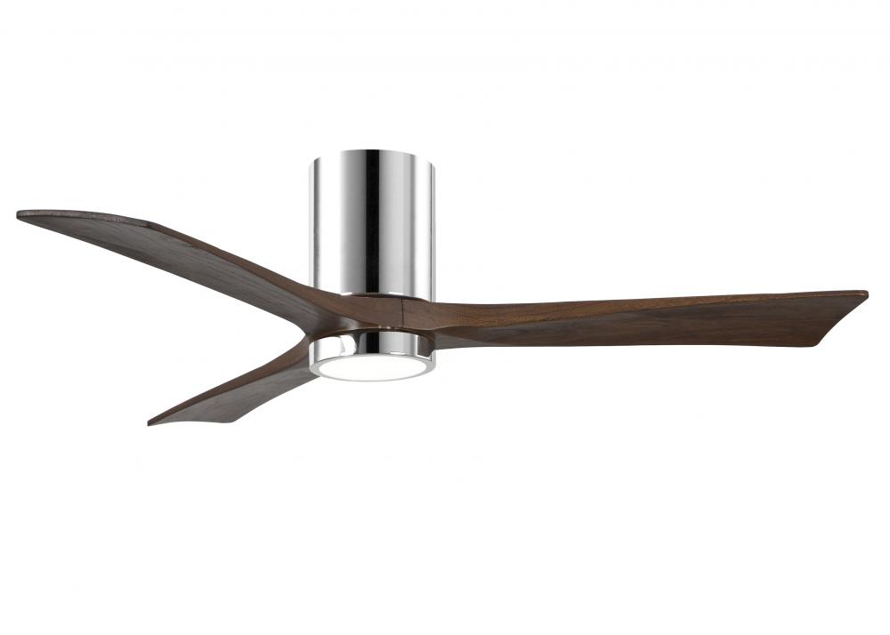 Irene-3HLK-52&#34; Three Blade Flush Mount Paddle Fan-5CCT Integrated LED -Polished Chrome Finish