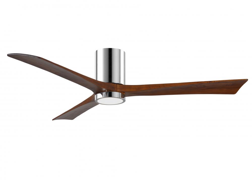 Irene-3HLK-60&#34; Three Blade Flush Mount Paddle Fan-5CCT Integrated LED -Polished Chrome Finish