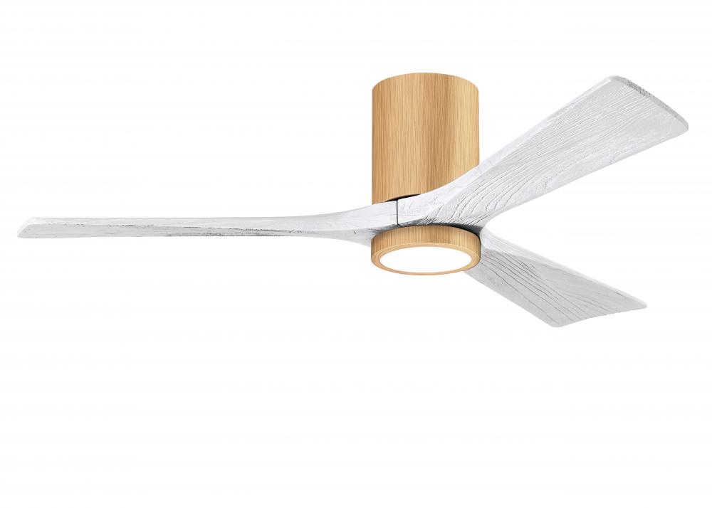 Irene-3HLK-52&#34; Three Blade Flush Mount Paddle Fan-5CCT Integrated LED -Light Maple Tone Finish