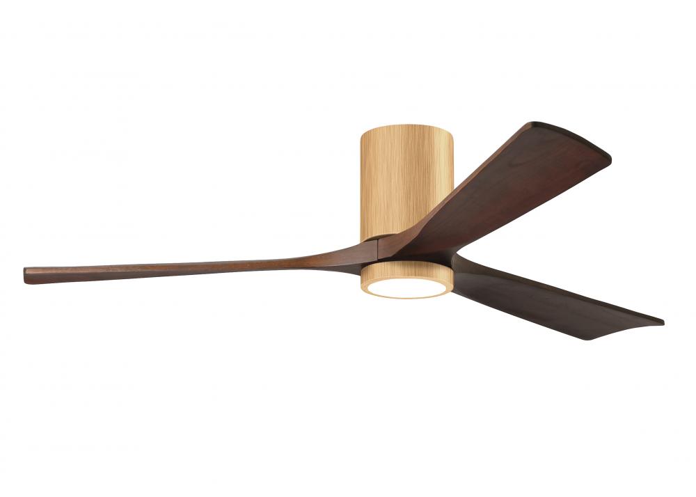 Irene-3HLK-60&#34; Three Blade Flush Mount Paddle Fan-5CCT Integrated LED -Light Maple Tone Finish
