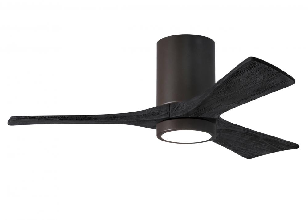 Irene-3HLK-42&#34; Three Blade Flush Mount Paddle Fan-5CCT Integrated LED -Textured Bronze Finish