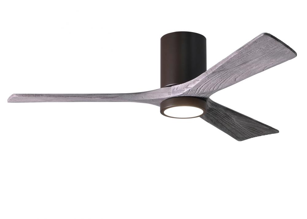 Irene-3HLK-52&#34; Three Blade Flush Mount Paddle Fan-5CCT Integrated LED -Textured Bronze Finish