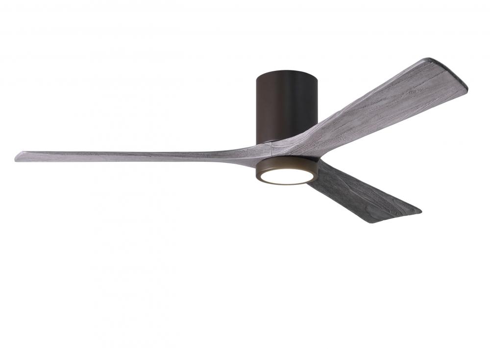 Irene-3HLK-60&#34; Three Blade Flush Mount Paddle Fan-5CCT Integrated LED -Textured Bronze Finish