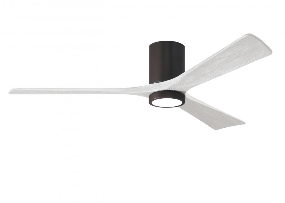 Irene-3HLK-60&#34; Three Blade Flush Mount Paddle Fan-5CCT Integrated LED -Textured Bronze Finish