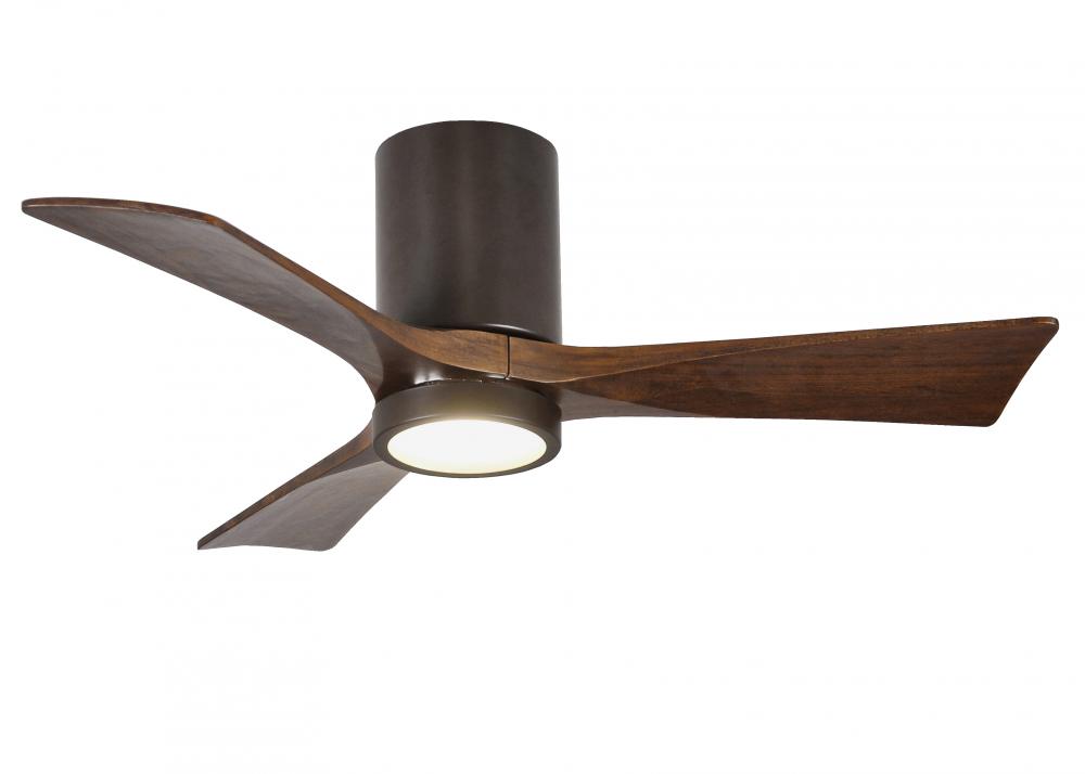 Irene-3HLK-42&#34; Three Blade Flush Mount Paddle Fan-5CCT Integrated LED -Textured Bronze Finish