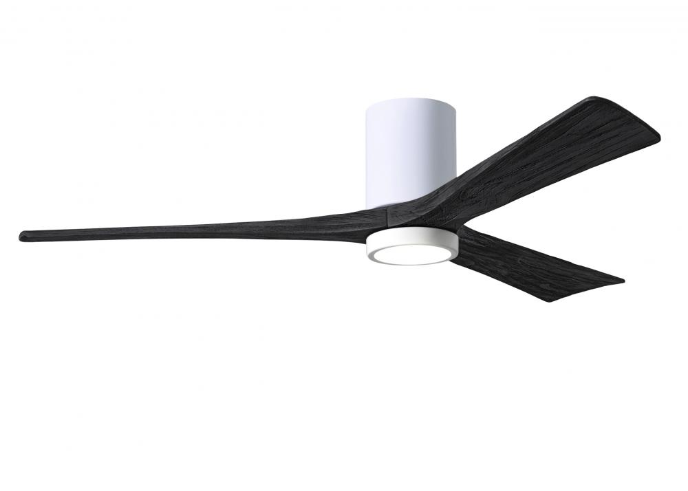 Irene-3HLK - 60&#34; Three Blade Flush Mount Paddle Fan - 5CCT Integrated LED - Gloss White Finish