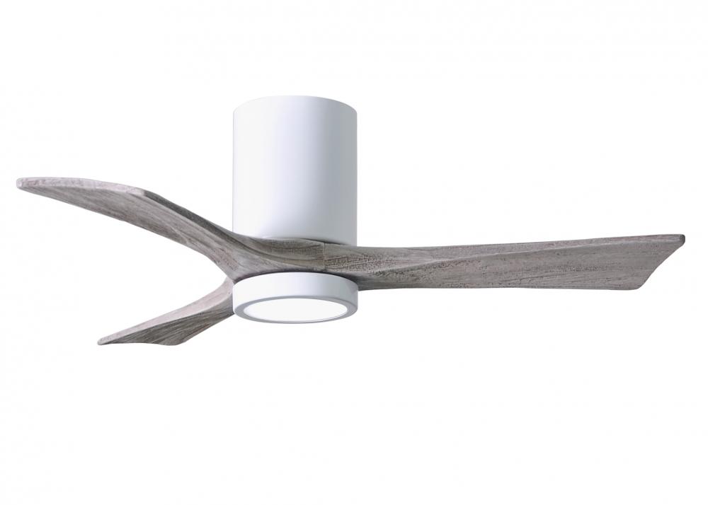 Irene-3HLK - 42&#34; Three Blade Flush Mount Paddle Fan - 5CCT Integrated LED - Gloss White Finish