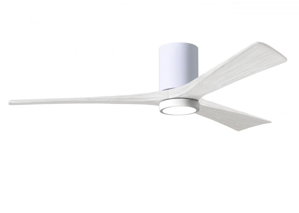 Irene-3HLK - 60&#34; Three Blade Flush Mount Paddle Fan - 5CCT Integrated LED - Gloss White Finish