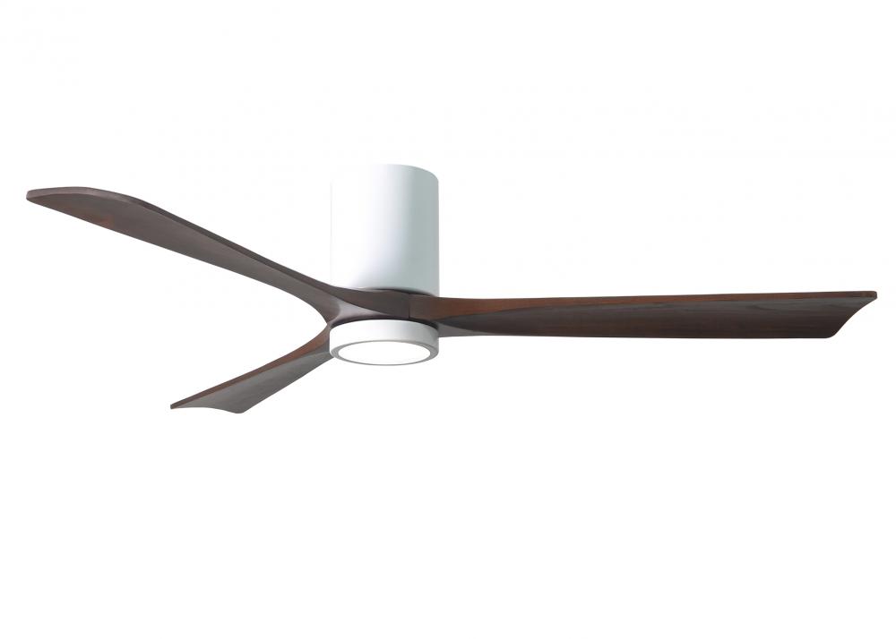 Irene-3HLK - 60&#34; Three Blade Flush Mount Paddle Fan - 5CCT Integrated LED - Gloss White Finish
