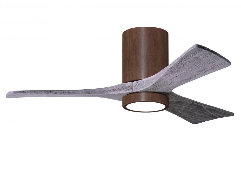 Irene-3HLK - 42&#34; Three Blade Flush Mount Paddle Fan - 5CCT Integrated LED - Walnut Tone Finish
