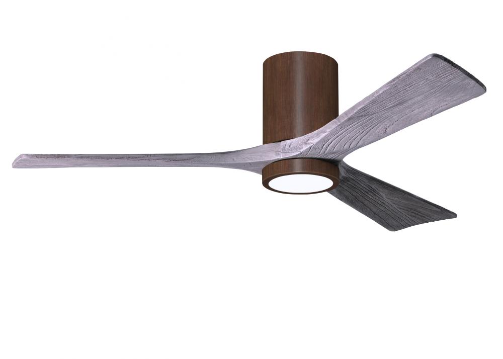 Irene-3HLK - 52&#34; Three Blade Flush Mount Paddle Fan - 5CCT Integrated LED - Walnut Tone Finish