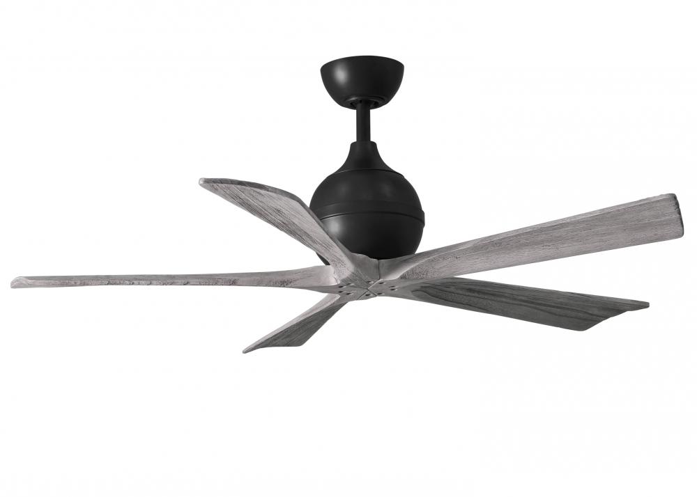 Irene-5 - 52&#34; Five Blade Paddle Fan - Matte Black Finish - Barn Wood Tone Blades