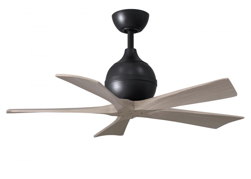 Irene-5 - 42&#34; Five Blade Paddle Fan - Matte Black Finish - Gray Ash Tone Blades