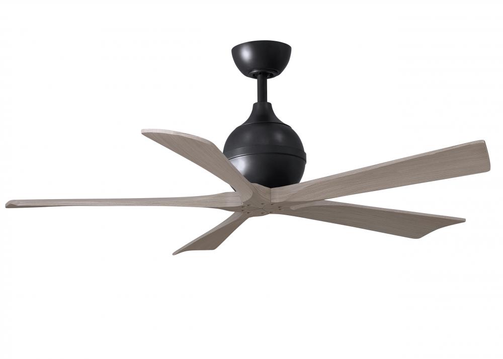 Irene-5 - 52&#34; Five Blade Paddle Fan - Matte Black Finish - Gray Ash Tone Blades
