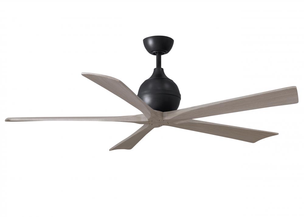 Irene-5 - 60&#34; Five Blade Paddle Fan - Matte Black Finish - Gray Ash Tone Blades