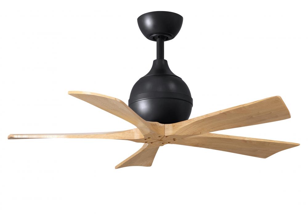 Irene-5 - 42&#34; Five Blade Paddle Fan - Matte Black Finish - Light Maple Tone Blades