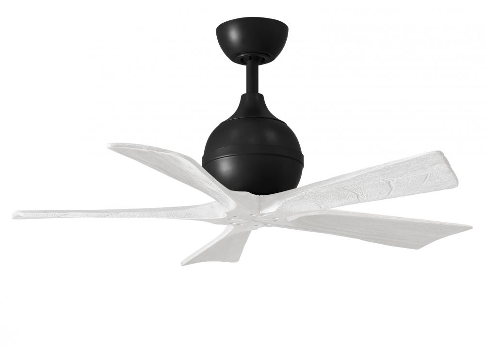 Irene-5 - 42&#34; Five Blade Paddle Fan - Matte Black Finish - Matte White Blades