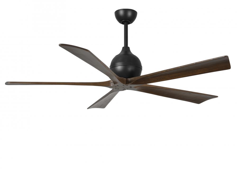 Irene-5 - 60&#34; Five Blade Paddle Fan - Matte Black Finish - Walnut Tone Blades