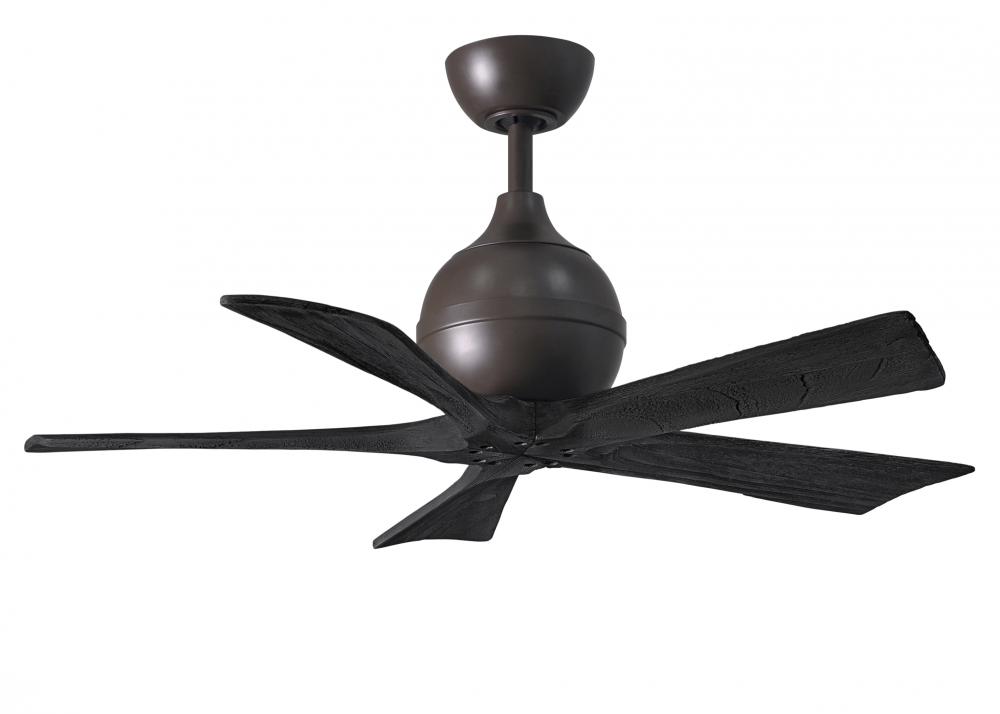 Irene-5 - 42&#34; Five Blade Paddle Fan - Textured Bronze Finish - Matte Black Blades