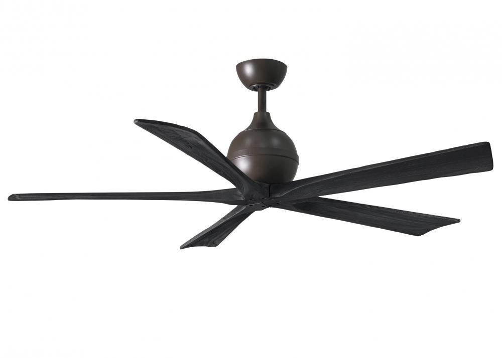 Irene-5 - 60&#34; Five Blade Paddle Fan - Textured Bronze Finish - Matte Black Blades