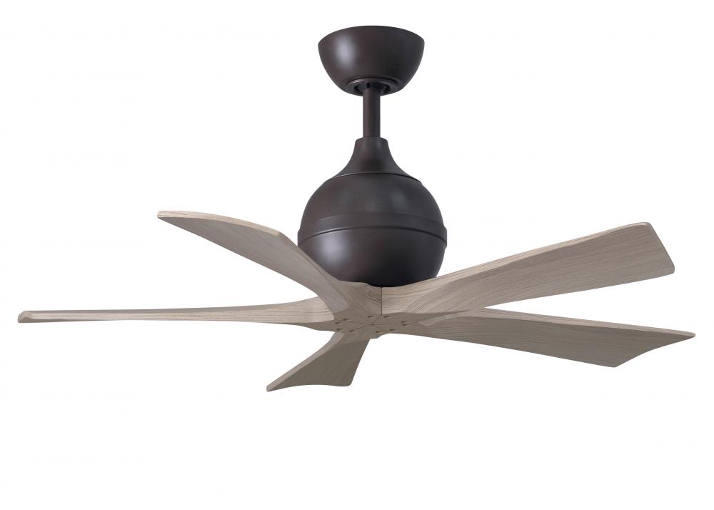 Irene-5 - 42&#34; Five Blade Paddle Fan - Textured Bronze Finish - Gray Ash Tone Blades