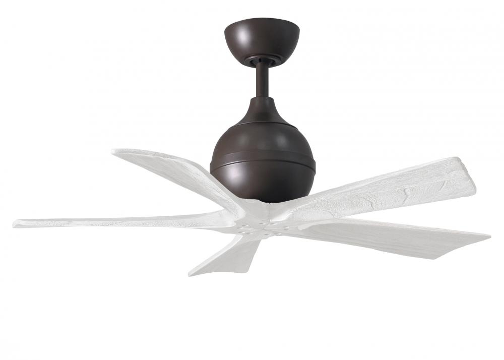 Irene-5 - 42&#34; Five Blade Paddle Fan - Textured Bronze Finish - Matte White Blades