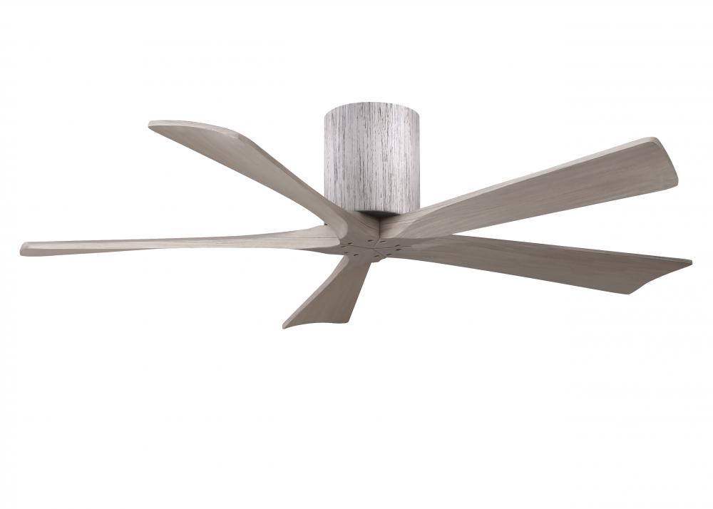 Irene-5H - 52&#34; Five Blade Flush Mount Paddle Fan - Barn Wood Tone Finish - Gray Ash Tone Blades