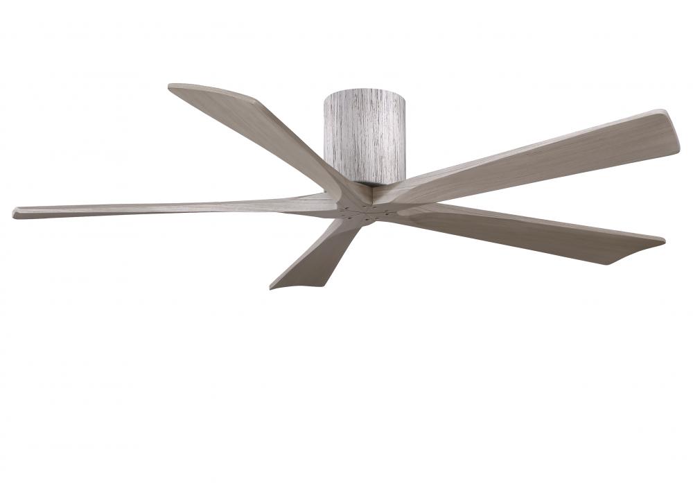 Irene-5H - 60&#34; Five Blade Flush Mount Paddle Fan - Barn Wood Tone Finish - Gray Ash Tone Blades