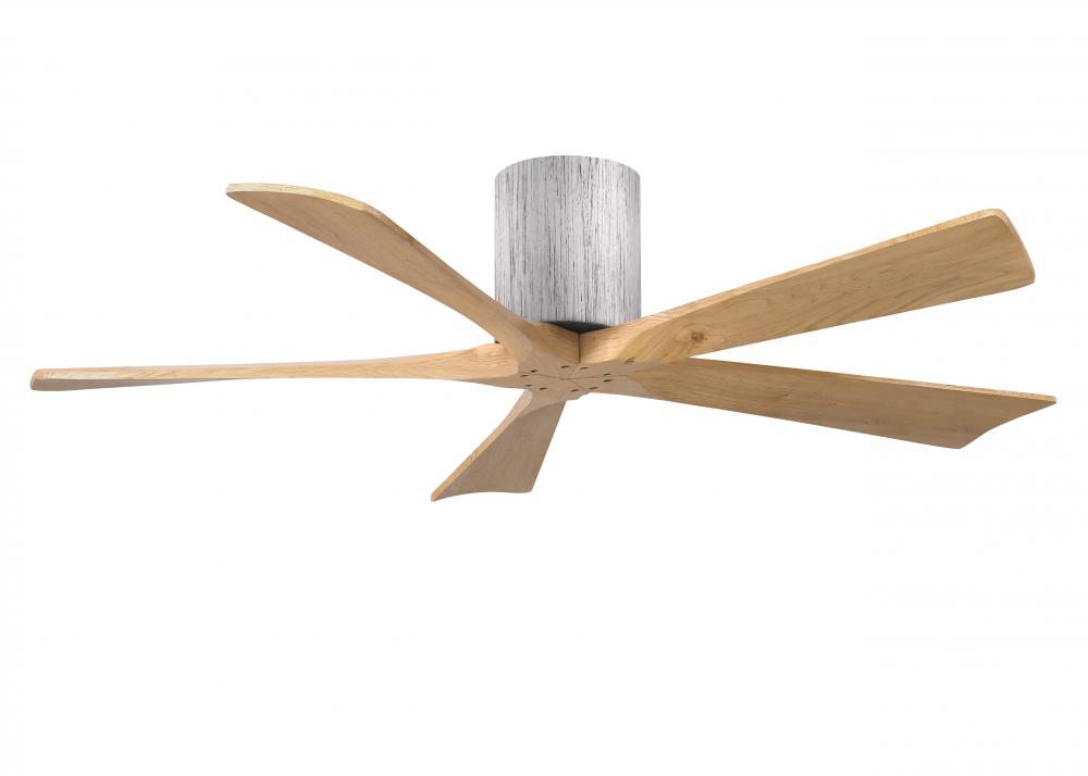 Irene-5H - 52&#34; Five Blade Flush Mount Paddle Fan - Barn Wood Tone Finish - Light Maple Tone Blad
