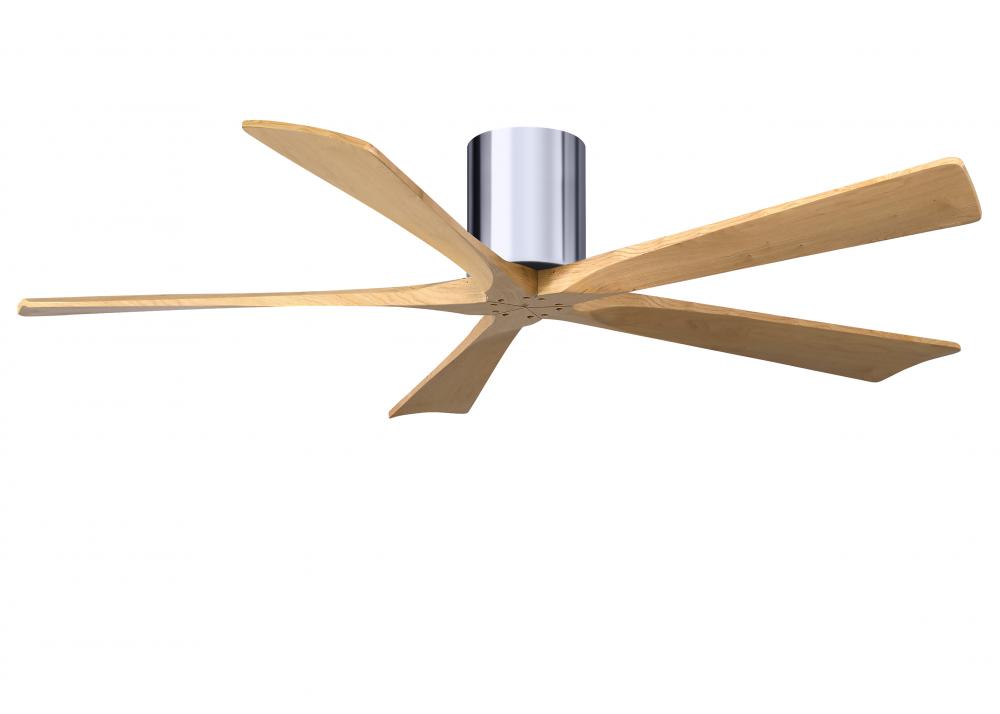 Irene-5H - 60&#34; Five Blade Flush Mount Paddle Fan - Polished Chrome Finish