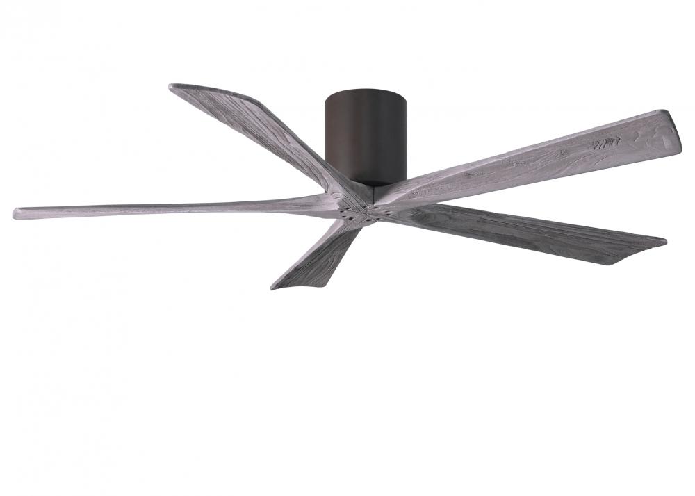 Irene-5H - 60&#34; Five Blade Flush Mount Paddle Fan - Textured Bronze Finish - Barn Wood Tone Blade