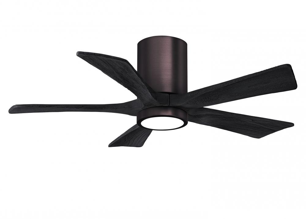 Irene-5HLK - 42&#34; Five Blade Flush Mount Paddle Fan - 5CCT Integrated LED - Brushed Bronze Finish