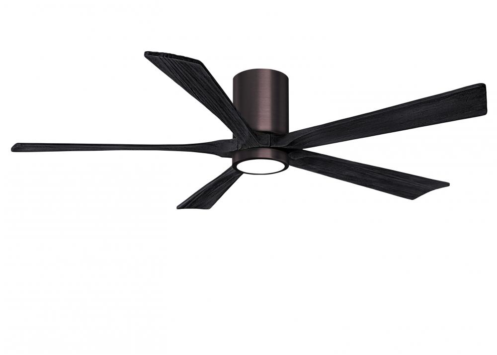 Irene-5HLK - 60&#34; Five Blade Flush Mount Paddle Fan - 5CCT Integrated LED - Brushed Bronze Finish