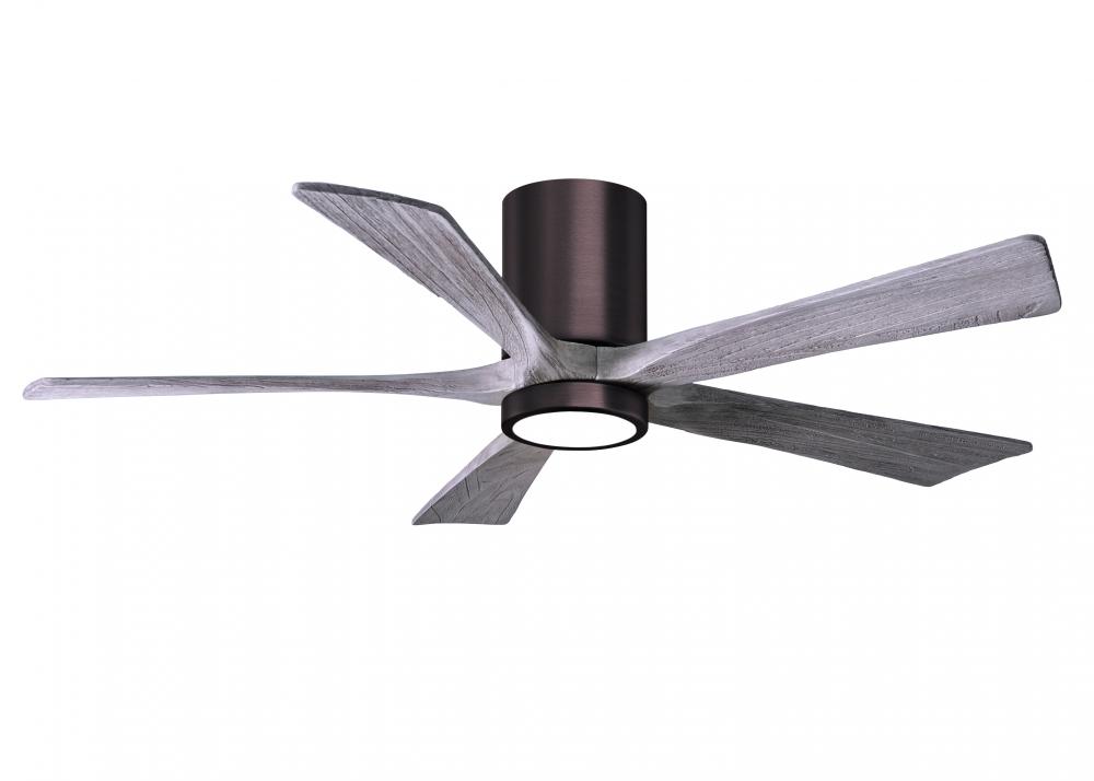 Irene-5HLK - 52&#34; Five Blade Flush Mount Paddle Fan - 5CCT Integrated LED - Brushed Bronze Finish