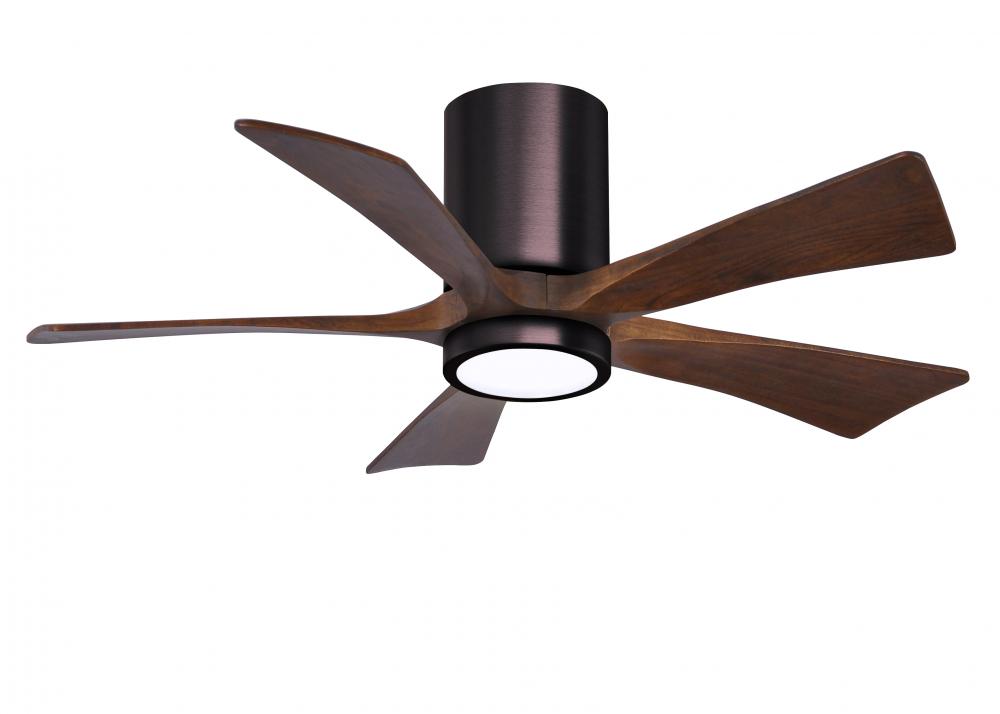 Irene-5HLK - 42&#34; Five Blade Flush Mount Paddle Fan - 5CCT Integrated LED - Brushed Bronze Finish