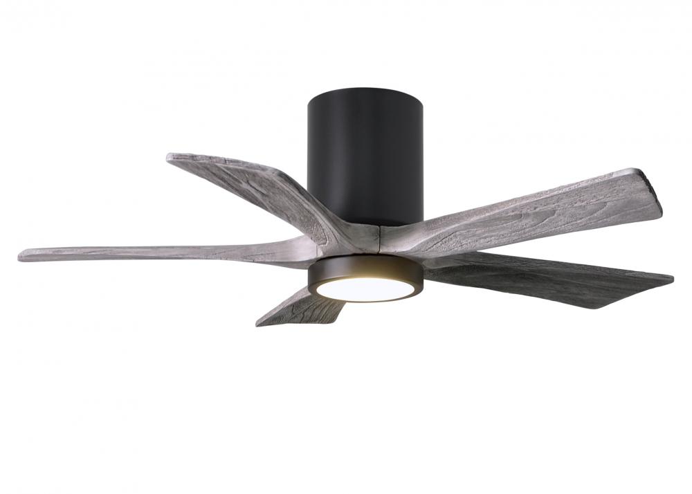 Irene-5HLK - 42&#34; Five Blade Flush Mount Paddle Fan - 5CCT Integrated LED - Matte Black Finish