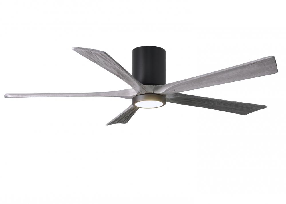 Irene-5HLK - 60&#34; Five Blade Flush Mount Paddle Fan - 5CCT Integrated LED - Matte Black Finish