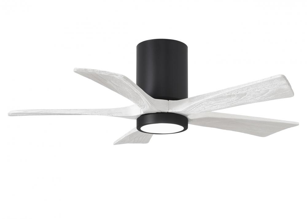 Irene-5HLK - 42&#34; Five Blade Flush Mount Paddle Fan - 5CCT Integrated LED - Matte Black Finish