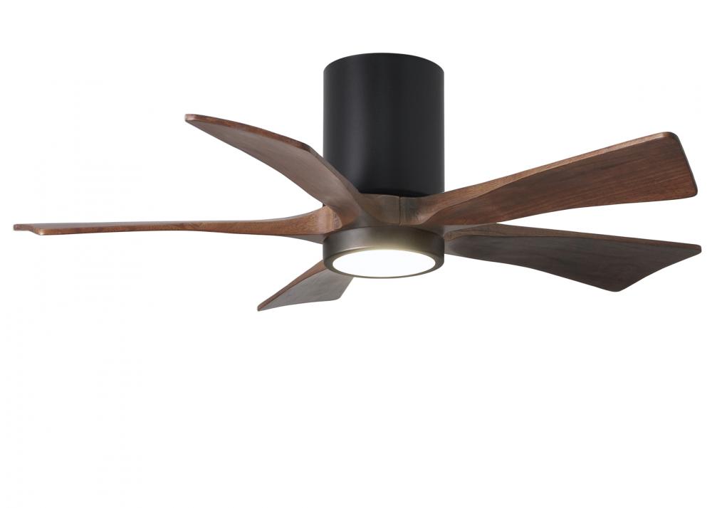 Irene-5HLK - 42&#34; Five Blade Flush Mount Paddle Fan - 5CCT Integrated LED - Matte Black Finish